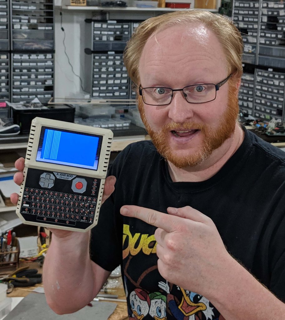 Ben Heck pointing at some retro technology. 