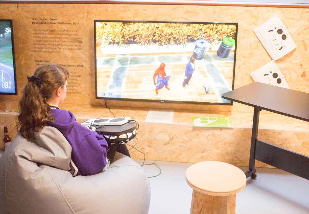 Gamer playing Spider-Man using a XAC switch setup
 Pictures credited to Alison Baskerville / BOM  