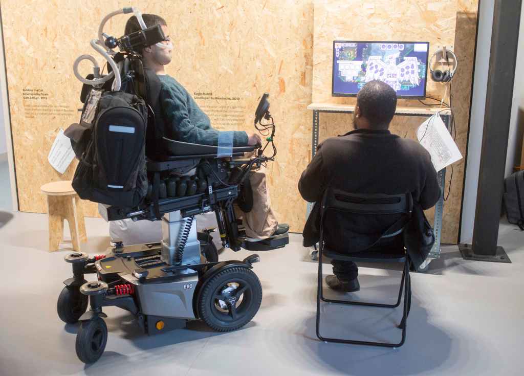  Talking to a gamer playing Eagle Island with a keyboard
 Pictures credited to Alison Baskerville / BOM    